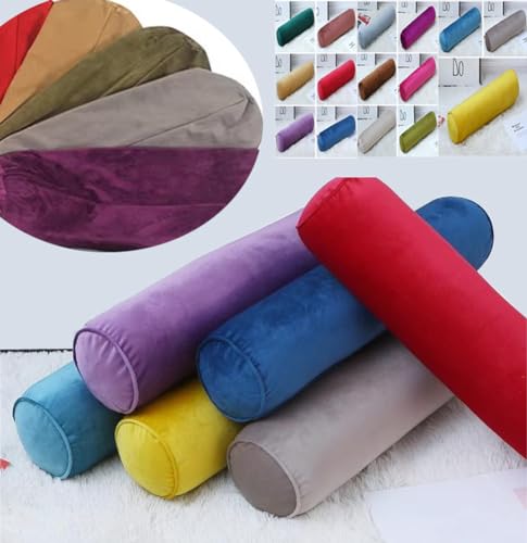 Samt-Nackenrolle-Kissenbezug, superweich und gemütlich, luxuriös, flauschig, rund, kühlender Halswirbel-Kissenbezug, dunkelgrün, 20 x 120 cm Samt-Nackenrolle-Kissenbezug, superweich und gemütlich, luxuriös, flauschig, rund, kühlender Halswirbel-Kissenbezug, dunkelgrün, 20 x 120 cm von YURRO