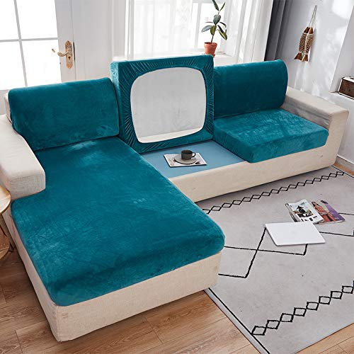 YURRO Luxuriöser Samt-Sofa-Schonbezug für 1-, 2-, 3-, 4-Sitzer, hochdehnbarer Sofa-Schonbezug, Ersatz für Loveseat-Couch, Sofasitz von YURRO