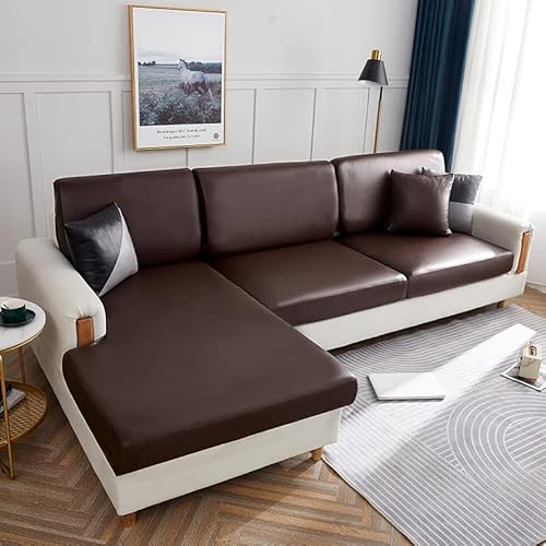 YURRO PU-Leder-Sofa-Sitzbezug, hoher Stretch-Sofa-Schonbezug, Anti-Kratzer, Couch-Schutz, wasserdichter Sofasitz-Ersatz für Haustiere und Kinder von YURRO