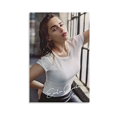 YURUOXIMAO Foto Auf Leinwand Senza Cornice Emilia Clarke Tela decorativa Wall Art Soggiorno Poster Camera da letto 60 * 90cm von YURUOXIMAO