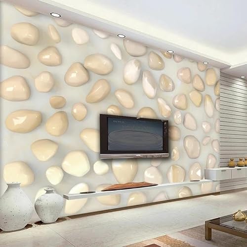 YUSENHUA Selbstklebende PVC Fototapete 3D-Wohnzimmer Tapete einfach Kieselsteine Schlafzimmer Hintergrund Wand dekorative Kunst Aufkleber Malerei von YUSENHUA