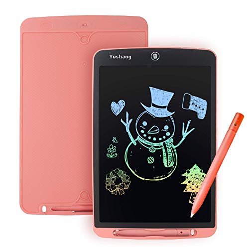 YUSHANG LCD Schreibtafel 12 Zoll Buntes LCD Zeichentablett Aldult LCD Notizblock Tragbare LCD Schreibtafel zum Schreiben von Malerei und Notizen(Rosa-12) von YUSHANG
