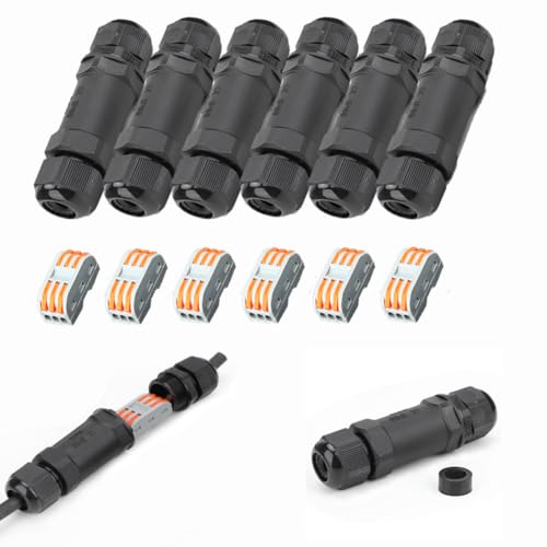 6 Stück IP68 wasserdichter Kabelverbinder, Anschlussdose für den Außenbereich, YUSHIHU wasserdichtes Gehäuse für den Außenbereich, 3 Wege und Hebelklemmen, für Kabel Ø 6 bis 11 mm, 6 Stück 6 Stück IP68 wasserdichter Kabelverbinder, Anschlussdose für den Außenbereich, YUSHIHU wasserdichtes Gehäuse für den Außenbereich, 3 Wege und Hebelklemmen, für Kabel Ø 6 bis 11 mm, 6 Stück von YUSHIHU