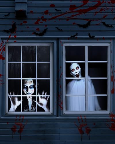 2er Pack Halloween weiblicher Geist Vorhang, Fenster- und Türvorhang, Halloween-Dekoration, Partydekorationsartikel 2er Pack Halloween weiblicher Geist Vorhang, Fenster- und Türvorhang, Halloween-Dekoration, Partydekorationsartikel von YUSPENYE