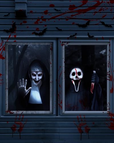 2er‑Pack gruselige „Schwesterngeist“‑Abdeckung für Fenster und Türen, Halloween‑Dekoration, Party‑Dekor 2er‑Pack gruselige „Schwesterngeist“‑Abdeckung für Fenster und Türen, Halloween‑Dekoration, Party‑Dekor von YUSPENYE