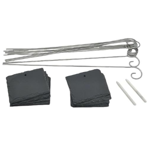 YUSSEQDD 10 teiliges Schiefertafel Set für Pflanzen, wetterfest, einfach zu montieren, vielseitig einsetzbar, ideal zur Pflanzenbestimmung, Schiefertafel und Geschenkidee für, 10 * 8cm rechteckig YUSSEQDD 10 teiliges Schiefertafel Set für Pflanzen, wetterfest, einfach zu montieren, vielseitig einsetzbar, ideal zur Pflanzenbestimmung, Schiefertafel und Geschenkidee für, 10 * 8cm rechteckig von YUSSEQDD