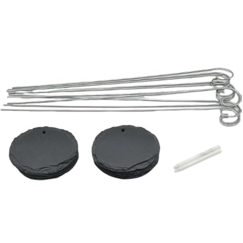 YUSSEQDD 10 teiliges Schiefertafel Set für Pflanzen, wetterfest, einfach zu montieren, vielseitig einsetzbar, ideal zur Pflanzenbestimmung, Schiefertafel und Geschenkidee für, Oval 10 * 8cm YUSSEQDD 10 teiliges Schiefertafel Set für Pflanzen, wetterfest, einfach zu montieren, vielseitig einsetzbar, ideal zur Pflanzenbestimmung, Schiefertafel und Geschenkidee für, Oval 10 * 8cm von YUSSEQDD