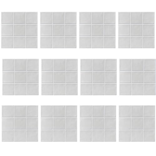 YUSSEQDD Selbstklebende Fischgrätenmuster Klebefliesen für Küchenwände, 3D Fliesenaufkleber für Wandfliesen aus PVC für die Küche, SCQ1578 (30 x 30 cm), 12 Stück von YUSSEQDD