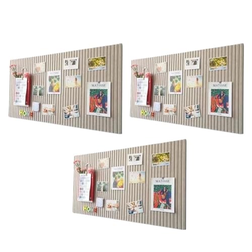 Filz Pinnwand 3PCS Fotowand Filz Vertikale Streifen Wohnzimmer Hintergrund Dekoration Display Pinnwand Wanddekoration Selbstklebend(Brown-3PCS) von YUSUZH