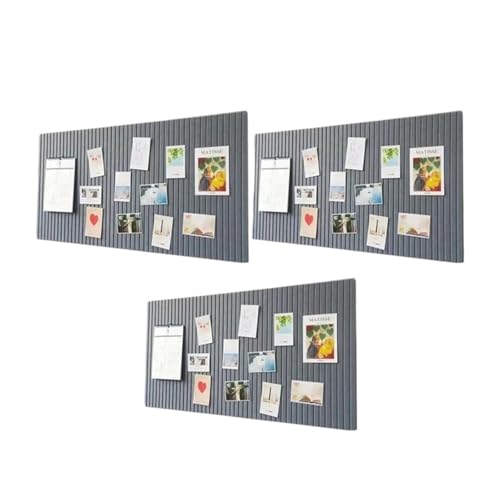 Filz Pinnwand 3PCS Fotowand Filz Vertikale Streifen Wohnzimmer Hintergrund Dekoration Display Pinnwand Wanddekoration Selbstklebend(Grey-3PCS) von YUSUZH