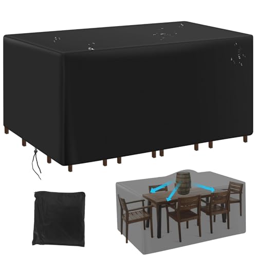 Outdoor Möbel Abdeckung ,90x80x90cm (LxWxH) Wasserdicht Abdeckplane 420D Oxford Gewebe mit Windfest , Anti-UV Gartentische Schutzhülle Möbelsets von YUSUZHU