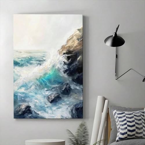 YUSUZHU Meereslandschaft-Leinwandplakat, Meereswellen-Wandkunst, Leinwand-Wandgemälde, für Schlafzimmer, Wohnzimmer, Flur, Poster und Drucke, 60 x 90 cm, rahmenlos YUSUZHU Meereslandschaft-Leinwandplakat, Meereswellen-Wandkunst, Leinwand-Wandgemälde, für Schlafzimmer, Wohnzimmer, Flur, Poster und Drucke, 60 x 90 cm, rahmenlos von YUSUZHU