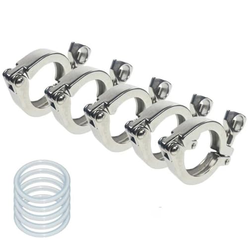 1" - 8" Zoll Sanitär-Tri-Ferrule-Klemmen aus Edelstahl SS 304 passend für Rohrflansche mit Silikondichtung-Russisch-5 Stück-K-64 mm 2 Zoll 1" - 8" Zoll Sanitär-Tri-Ferrule-Klemmen aus Edelstahl SS 304 passend für Rohrflansche mit Silikondichtung-Russisch-5 Stück-K-64 mm 2 Zoll von YUTBG