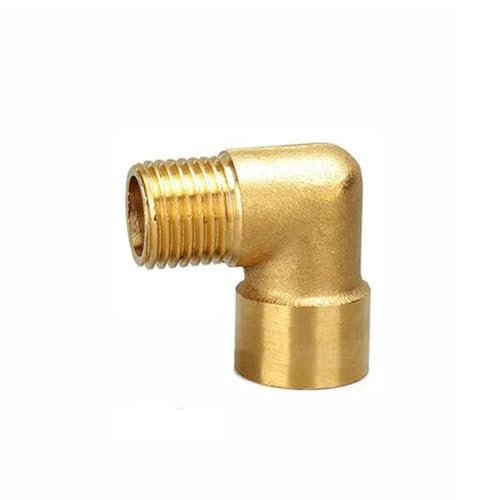 YUTBG 1/8" 1/4" 3/8" 1/2" 3/4" 1" Außen-Innengewinde Messing Winkelstück Kappe Verschraubung Verschraubung Anschlussstück Adapter-Winkelstück -(FM)-1" von YUTBG