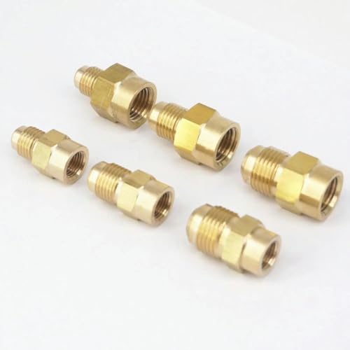 YUTBG Ausgestelltes Gewinde 7/16 Zoll 1/2 Zoll 5/8 Zoll Außengewinde auf 1/8 Zoll 1/4 Zoll Innengewinde Messing SAE 45 Grad Rohrverschraubungsadapter 1000 PSI-Typ 4 YUTBG Ausgestelltes Gewinde 7/16 Zoll 1/2 Zoll 5/8 Zoll Außengewinde auf 1/8 Zoll 1/4 Zoll Innengewinde Messing SAE 45 Grad Rohrverschraubungsadapter 1000 PSI-Typ 4 von YUTBG