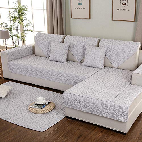 YUTJK Möbel-beschützer zu werfen, Sofa Anti-rutsch Matte Einfach sofakissen Kombination universal sofabezug Handtuch Sofabezug arm, Reversible Cobblestone Sofa Pad, Für Kinder, Grau 2 von YUTJK