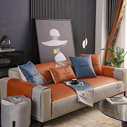 YUTJK Sofaschoner,Sofa Schutz Abdeckung,Schonbezug,Sofaüberwurf,Sofabezug,Rutschfes,Haustier Abdeckung,Neuer wasserdichter Sofabezug,nach stück verkauft,Orange Rot_110×110cm von YUTJK