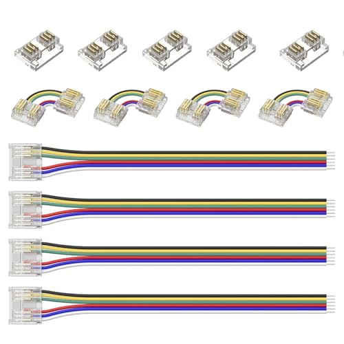 12mm 6-Pin RGB+CCT COB LED Connector Kit – 5pcs to-Strip, 4pcs L-Shaped Corner, 4pcs 10cm to-Wire Extension, Compatible with FCOB 6-Pin RGB+CCT LED Strips 12mm 6-Pin RGB+CCT COB LED Connector Kit – 5pcs to-Strip, 4pcs L-Shaped Corner, 4pcs 10cm to-Wire Extension, Compatible with FCOB 6-Pin RGB+CCT LED Strips von YUTOKEER