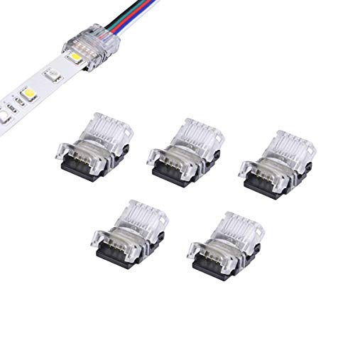 YUTOKEER 5-poliger LED-Streifen-Anschluss, 5050 LED-Lichtband, Verbindungsleiter, LED-Streifen zu Drahtverbinder, für wasserdichte IP65, 12 mm, RGBW-RGBY-LED-Lichtstreifen (5 Stück) von YUTOKEER