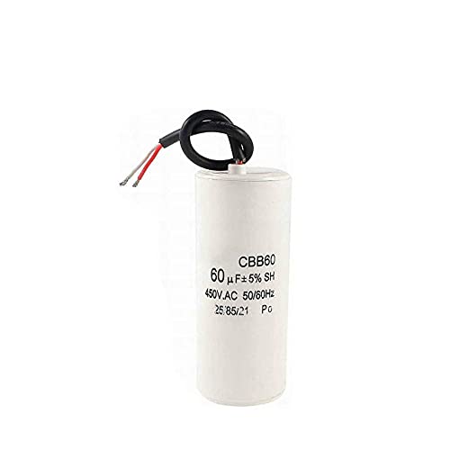 YUTOKEER Cbb60 Motorkondensator mit Drahtkabel, 60UF, 450VAC, Frequenz 50/60Hz, Rund, Motor Capacitor, Kondensator YUTOKEER Cbb60 Motorkondensator mit Drahtkabel, 60UF, 450VAC, Frequenz 50/60Hz, Rund, Motor Capacitor, Kondensator von YUTOKEER