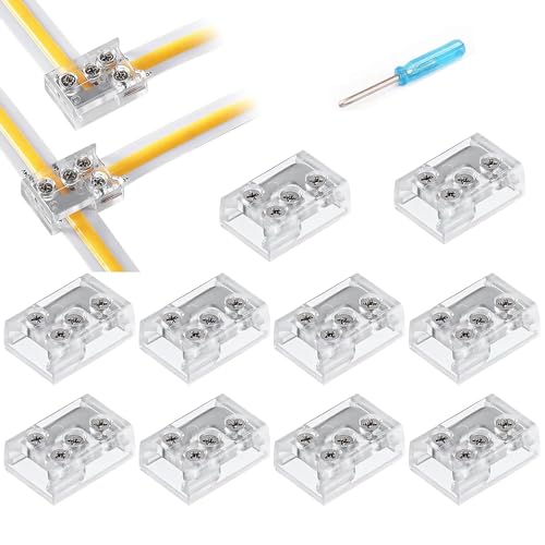 YUTOKEER 8mm Lötfreier LED Streifen Verbinder - Geeignet für 5050 3528 COB SMD Einfarbige LED Streifen, L-Form und T-Form Eckverbinder, Transparentes Design, Inklusive Schraubendreher YUTOKEER 8mm Lötfreier LED Streifen Verbinder - Geeignet für 5050 3528 COB SMD Einfarbige LED Streifen, L-Form und T-Form Eckverbinder, Transparentes Design, Inklusive Schraubendreher von YUTOKEER