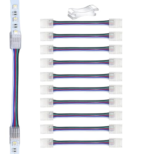 YUTOKEER LED Connector 5-Pin 12mm RGBWW LED Strip to Wire/Strip to Strip Connector Unwired Clips Solderless Adapter Terminal Extension Connection,L-Shape/H-Shape Connectors (Dual-End-Anschluss) von YUTOKEER
