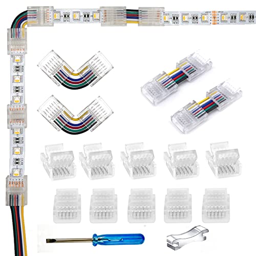 YUTOKEER LED Connector 5pcs 6-Pin 12mm RGBCCT LED Strip to Wire/Strip to Strip Connector Unwired Clips Solderless Adapter Terminal Extension Connection,2pcs L-Shape/H-Shape Connectors YUTOKEER LED Connector 5pcs 6-Pin 12mm RGBCCT LED Strip to Wire/Strip to Strip Connector Unwired Clips Solderless Adapter Terminal Extension Connection,2pcs L-Shape/H-Shape Connectors von YUTOKEER