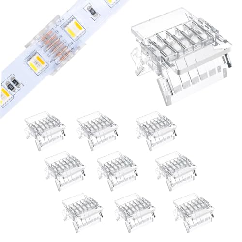 YUTOKEER LED-Streifen-Anschluss 12mm, 6-polig – Einfach zu bedienen, Wiederverwendbares Klappdeckel-Design, Vielseitige Kompatibilität für DIY-Beleuchtungsprojekte-10er Pack YUTOKEER LED-Streifen-Anschluss 12mm, 6-polig – Einfach zu bedienen, Wiederverwendbares Klappdeckel-Design, Vielseitige Kompatibilität für DIY-Beleuchtungsprojekte-10er Pack von YUTOKEER