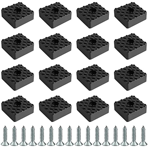 YUTOU 16 Stück Quadratisch Gummipuffer 30x30x10mm Rutschfester Elastikpuffer Gummifüße Gummifuß Möbelfuß Auflagen Gummifüße Schraubbar mit Schraube für Tisch Schrank Schreibtisch Couchs von YUTOU