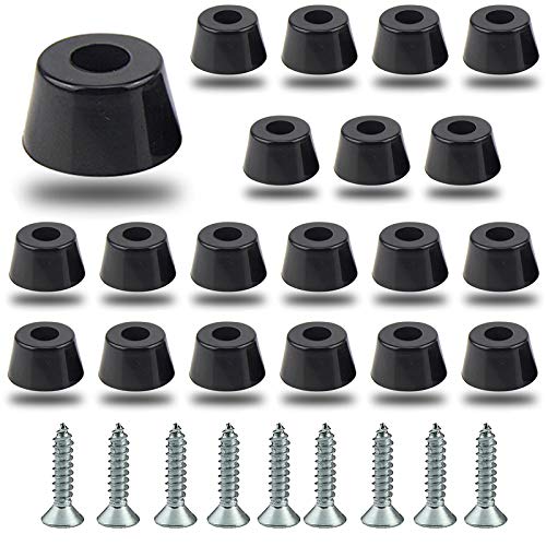 20 Stück Gummifüße Anti vibrationsbasis Pad Stand YUTOU Gummifuß Schwarz Stoßstange Gummipuffer mit Metallscheibe und Schrauben für Schneidebrett Verstärker Schrank Schreibtisch Couchs(13x10x7mm) von YUTOU