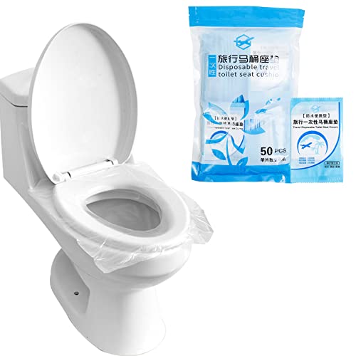 50 Stück Einweg Toiletten Sitzbezug YUTOU Wasserdichte Disposable Toilet Seat Cover Toilettensitzbezüge Einweg Toilettenauflage Aseptisch WC Sitzauflage für Hotel Outdoor Reisen, Einzeln verpackt von YUTOU