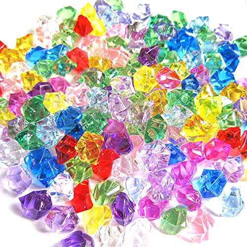 YUTOU 300 Stück Deko Diamanten Bunt, Glitzersteine Acryl Dekosteine, Acryl Diamant Juwelen Piraten Edelsteine Set für Hochzeit, Party, Vasenfüller, Geburtstag, Edelsteine Schatz Piratenparty von YUTOU