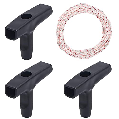 YUTOU Rasenmäher Recoil Starter Seil, 10 Meter 3,0 mm Ziehen Schnur mit 3 Stücke Starter Griff für Rasenmäher Kettensäge Trimmer Edger Bürste Schneider Motorteile YUTOU Rasenmäher Recoil Starter Seil, 10 Meter 3,0 mm Ziehen Schnur mit 3 Stücke Starter Griff für Rasenmäher Kettensäge Trimmer Edger Bürste Schneider Motorteile von YUTOU