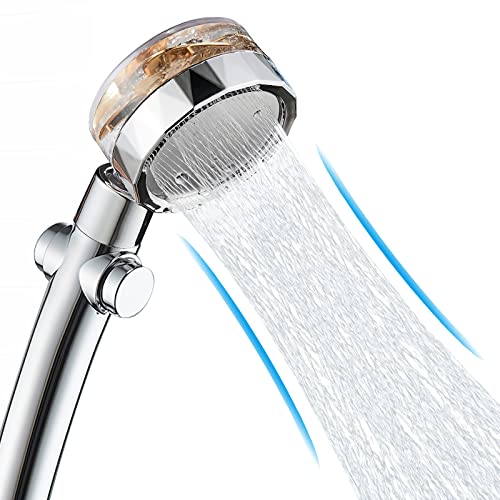 YUTOU Shower Head Handbrause 360° Rotierende Hochdruck Duschkopf Wassersparender Duschkopf High Pressure Propeller Shower Head Druckerhöhend Duschbrause mit Ventilator und Pausenschalter von YUTOU