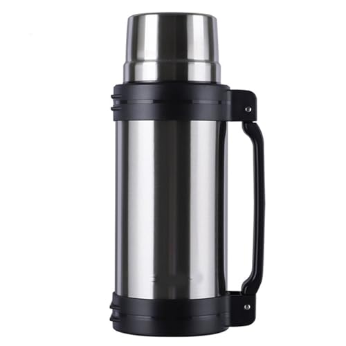 YUTVTNPUKM Thermosflasche mit Becher Thermoskanne mit BecherTrinkflasche Edelstahl Auslaufsicher Isolierflasche Camping Oder Wandern mit Griff & Tragegurt 24h Heiß & Kalt A von YUTVTNPUKM