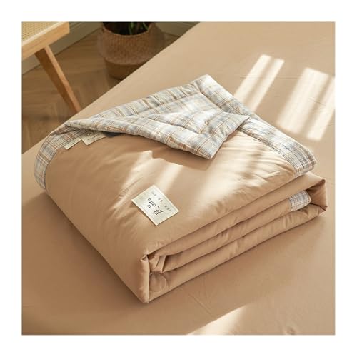 YUTZRIQP Kühldecke Sommerdecke 150x200cm 200x230cm 220x240cm Selbstkühlende Decke 100% Baumwolle Doppelseitig Cooling Blanket Bettdecke Weiche(Coffee,200x230cm) von YUTZRIQP