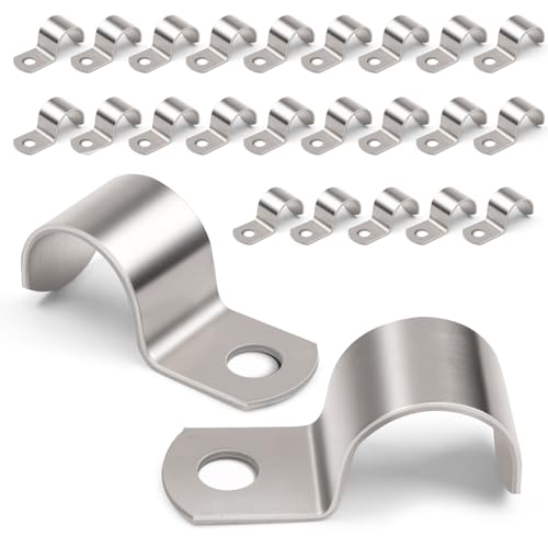 YUUTIAL 20 Stück 25mm Befestigungsschelle-Hochleistungs Einzelloch Kabelschellen Metall，Metallkabelschellen für Rohrdurchmesser von YUUTIAL