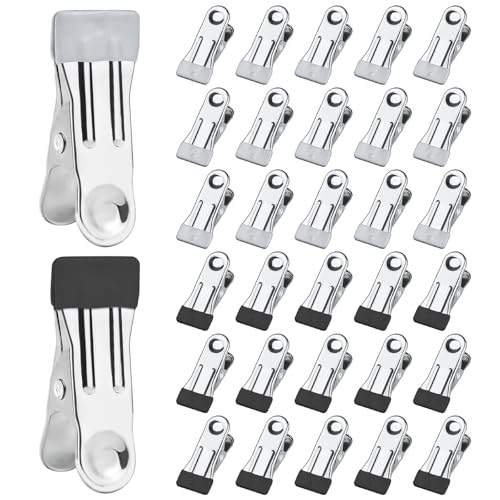 YUUTIAL Wäscheklammern Ohne Abdruck 30 Stück, Multifunktionale rutschfeste Wäscheklammern Edelstahl, Klammern Metall für Strandliegen KleidungSocken Handtuch (Gemischte30) von YUUTIAL