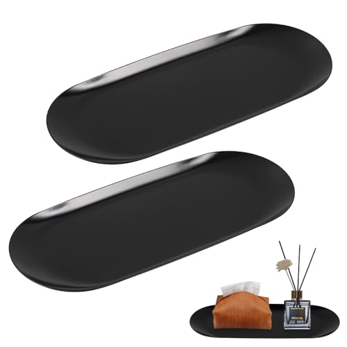 2 Stück Deko Tablett Schwarz 23 x 9,5 cm Badezimmer Deko Tablett, Badezimmer Aufbewahrungstablett Kleines Tablett Waschtisch Schwarze Tabletten Edelstahl Kleines Tablett für Badewanne Schlafzimmer 2 Stück Deko Tablett Schwarz 23 x 9,5 cm Badezimmer Deko Tablett, Badezimmer Aufbewahrungstablett Kleines Tablett Waschtisch Schwarze Tabletten Edelstahl Kleines Tablett für Badewanne Schlafzimmer von YUWJOOWEE