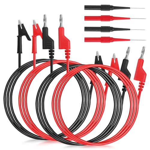 8 Stück P1024 Multimeter Messleitungen Set, Messleitungen Krokodilklemmen Prüfsonden Set Multimeter Kabel Set, Kabel Krokodilklemmen Testsonde, für Digital Multimeter Elektrische Prüfung von YUWJOOWEE