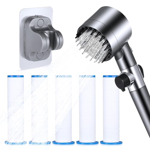 YUWJOOWEE Wassersparender Duschkopf 4 Modi - Hochdruck Duschkopf mit Filter, Massage-Düse, 4 Wasserabgabemodi, 1.75 GPM, Wandmontiert, Modern, Gemalt, Bakelit, Silikon, Metall/Kunststoff YUWJOOWEE Wassersparender Duschkopf 4 Modi - Hochdruck Duschkopf mit Filter, Massage-Düse, 4 Wasserabgabemodi, 1.75 GPM, Wandmontiert, Modern, Gemalt, Bakelit, Silikon, Metall/Kunststoff von YUWJOOWEE