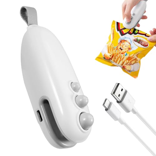 Mini Folienschweißgerät, 2 in 1 Tragbarer Heißsiegeln und Schneiden, Mini-Beutel Versiegler Einschweißgerät, Lebensmittelaufbewahrung Damit Lebensmittel Frisch und Snacks Knusprig Bleiben von YUWJOOWEE