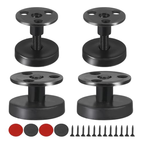 4er Set Möbelbeine, Möbelfüße Verstellbar Schwarz Möbelfüße Verstellbar 27-40 mm mit Anti-Rutsch-Pads und Schrauben, Sein Möbelfüße Höhenverstellbar, Universal Möbelfuß für Tische, Schränke und Sofa von YUWJOOWEE