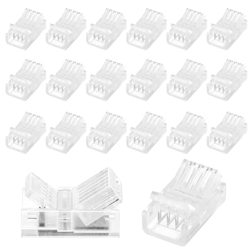 YUWJOOWEE 20 Stück LED Verbinder, 10mm 4 Polig LED Lückenlose Stecker, LED Strip Anschlusskabel, LED Strip Verbinder von YUWJOOWEE