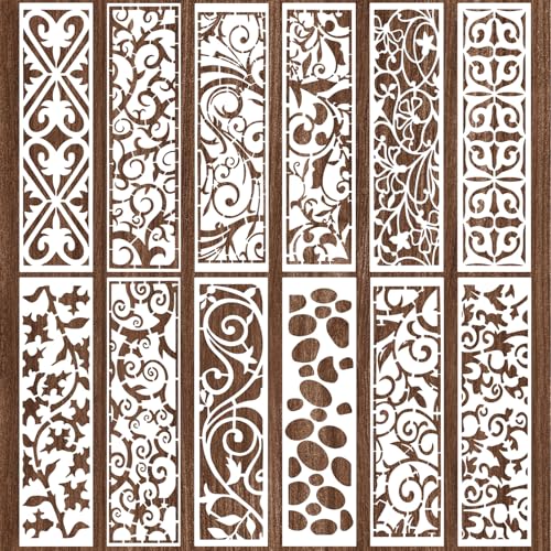 YUXIANLB 12 Stück Schablonen Zum Malen Auf Holz Wiederverwendbare Bordüre Blattschablone Vorlage Möbel Kuchen Dekorative Schablonen Für Holzkarten DIY Handwerk Wand Leinwand Stoff YUXIANLB 12 Stück Schablonen Zum Malen Auf Holz Wiederverwendbare Bordüre Blattschablone Vorlage Möbel Kuchen Dekorative Schablonen Für Holzkarten DIY Handwerk Wand Leinwand Stoff von YUXIANLB