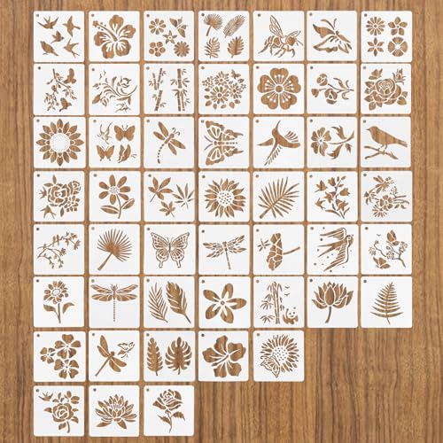 YUXIANLB 50 Stück Blumenschablonen Set Wiederverwendbare Florale Malvorlagen für DIY Basteln Scrapbooking Handlettering Karten Felsen Leinwand Holz Kunstprojekte Süße Gänseblümchen Design YUXIANLB 50 Stück Blumenschablonen Set Wiederverwendbare Florale Malvorlagen für DIY Basteln Scrapbooking Handlettering Karten Felsen Leinwand Holz Kunstprojekte Süße Gänseblümchen Design von YUXIANLB