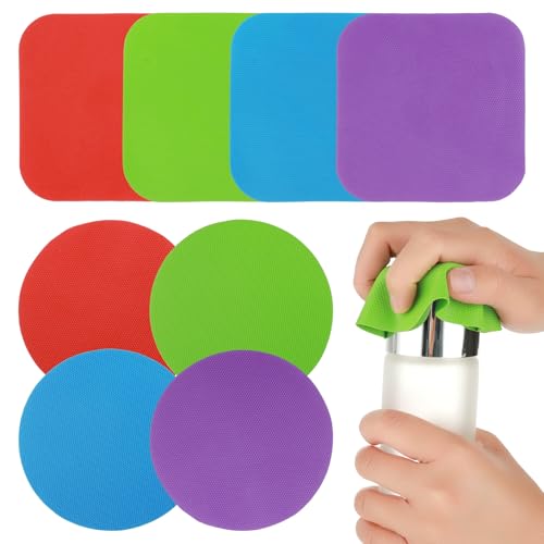 YUXIANLB 8 Stück Glasöffner-Greifpads, Gummi-Glasgreifer, rutschfeste Untersetzer, Küchenhelfer, multifunktionaler Flaschendeckelöffner, Glasöffner für Senioren mit schwachen Händen oder geringerer von YUXIANLB