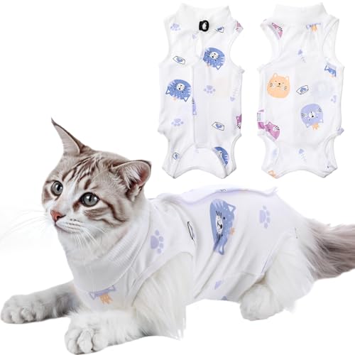 YUXIANLB Katzen Erholungsanzug 1 Stück Chirurgischer Sterilisationsanzug Wundschutz für Kätzchen Atmungsaktive Alternative zu Halskrausen nach Operationen für Kastration Sterilisation Bauchwunden von YUXIANLB
