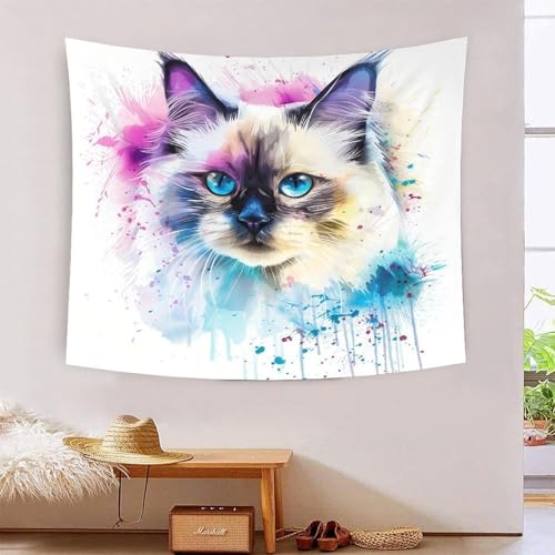 YUXINYUE 3D Druck Kat Wandteppiche Poster Ornament Wandbehang Wandteppich Raumteiler Vorhang Für Wohnzimmer Dekor,Schlafzimmer Tapisseries 100cmx150cm von YUXINYUE