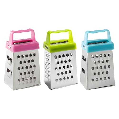 YUXITA 3-teiliges kleines Käsereiben-Set, multifunktional, Edelstahl, quadratische Reiben für Gemüse, Schokolade und mehr von YUXITA